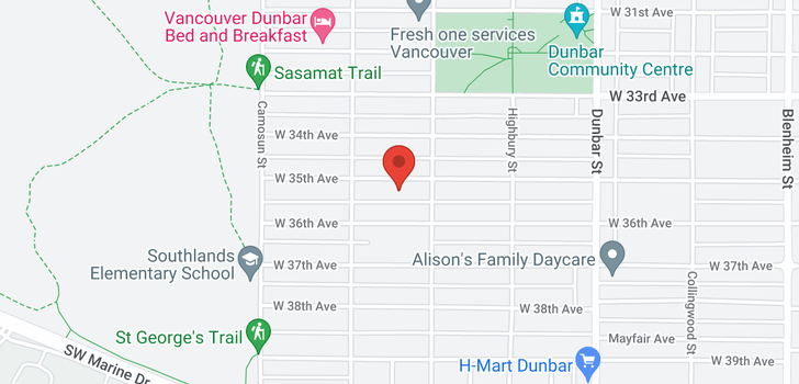 map of 3938 W 35TH AVENUE